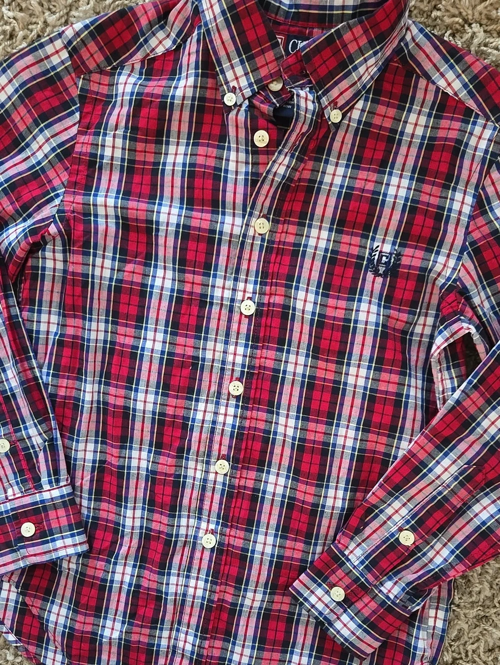 CHAPS Red Plaid Button-Down Shirt